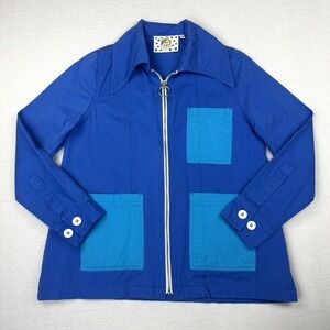Big Bud Press Color Block Coastliner Jacket Two Toned Blue Size XS Festival Rare